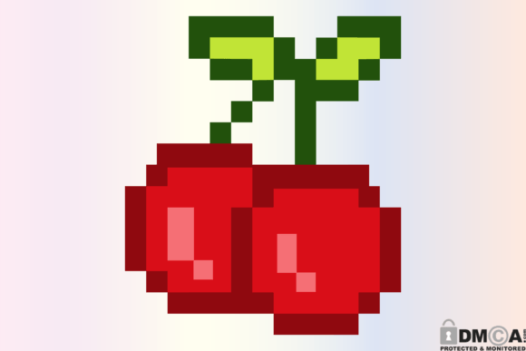 8 Bit Pixel Cherry SVG PNG Retro Game Graphics for Print Templates