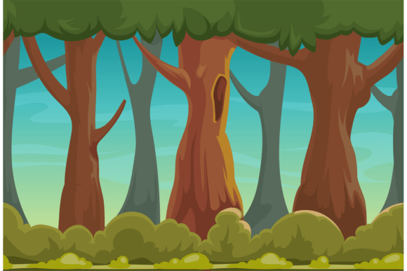 Forest Game Background: A Versatile Graphic for Woodland-Themed Branding