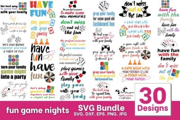 Fun Game Nights SVG Bundle: Playful Graphics for Local Business Branding
