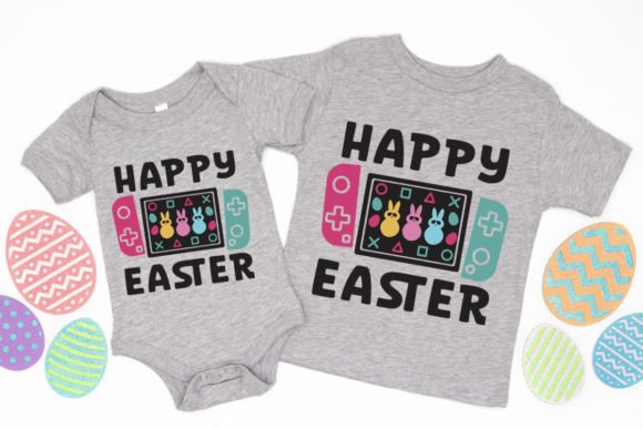 Happy Easter Video Game Controller Graphics for Crafts & Marketing