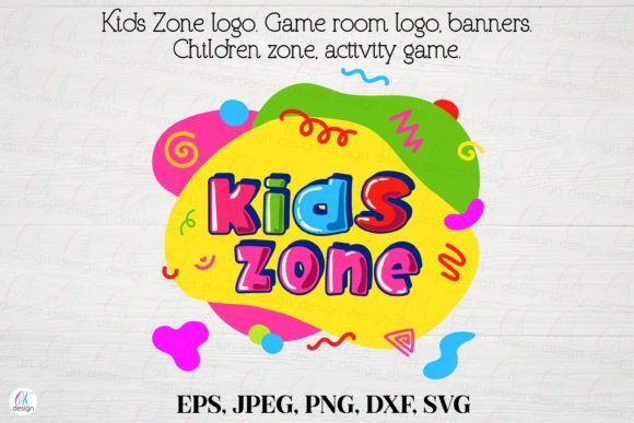 Kids Zone Logo 1: Game Room Graphics for Crafts & Digital Sellers