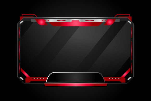 Modern Red Game Overlay Stream Panel Graphics for Bold Graphic Templates