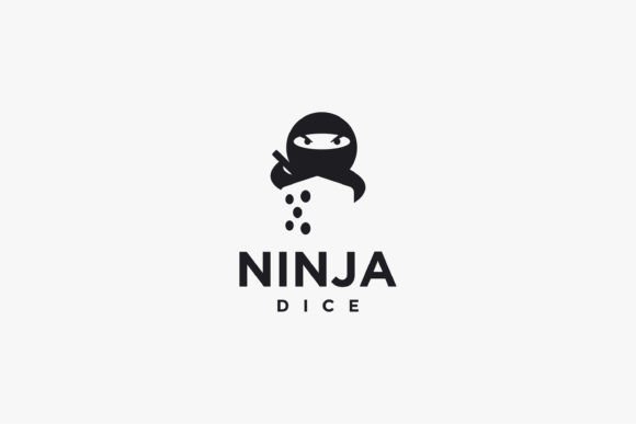 Ninja and Cube Dice Game Logo – Playful Graphics for Crafty Logos