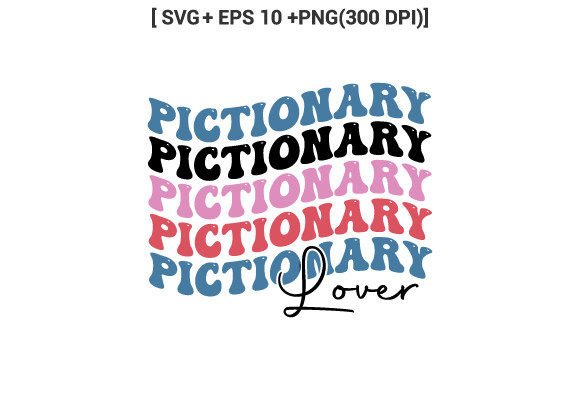 Pictionary Lover Indoor Game Retro SVG for Graphics & Crafts Projects