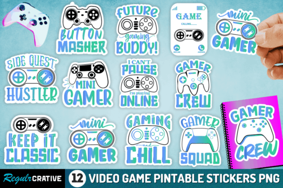 Video Game PNG Stickers: A Crafts & Graphics Bundle for Modern Branding