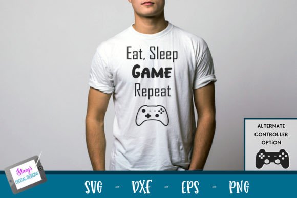 Video Game SVG: Eat Sleep Game Repeat 2 for Crafts & Brand Graphics